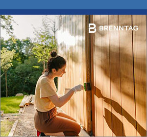 Woman painting a privacy fence in yard