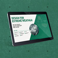 Image of tablet with extreme weather app