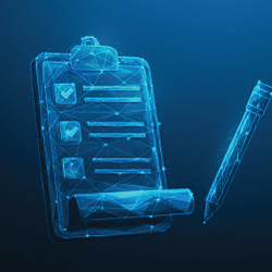 Futuristic clipboard graphic