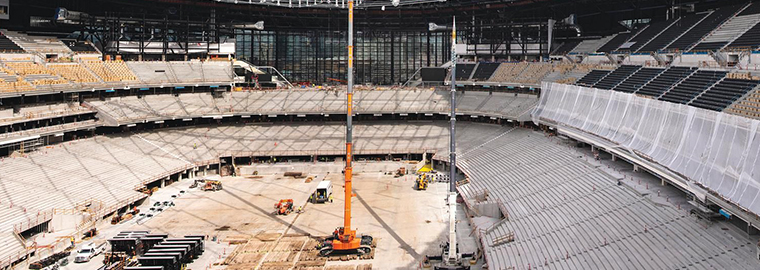 Covering 1.8 million sq ft, Allegiant Stadium in Las Vegas is the largest design-build stadium in the NFL.