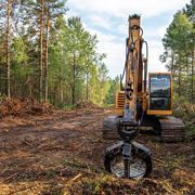 Image of construction equipment in forest