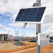 Closeup of a site camera on a jobsite