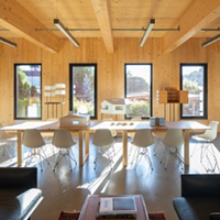 Mass timber used in interior workspace